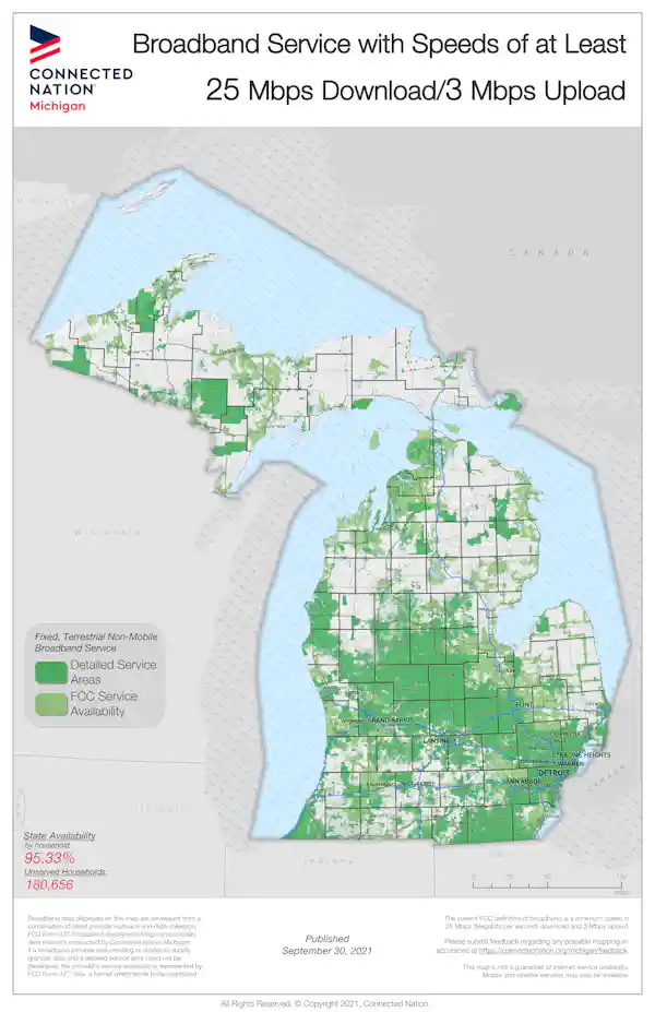 Michigan Broadband State Maps | Connected Nation