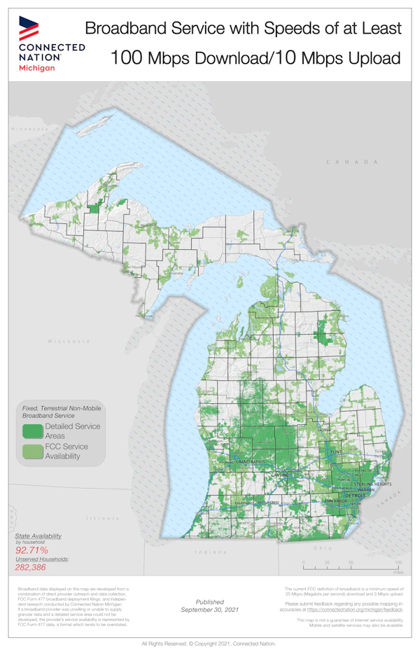 Michigan Broadband State Maps | Connected Nation