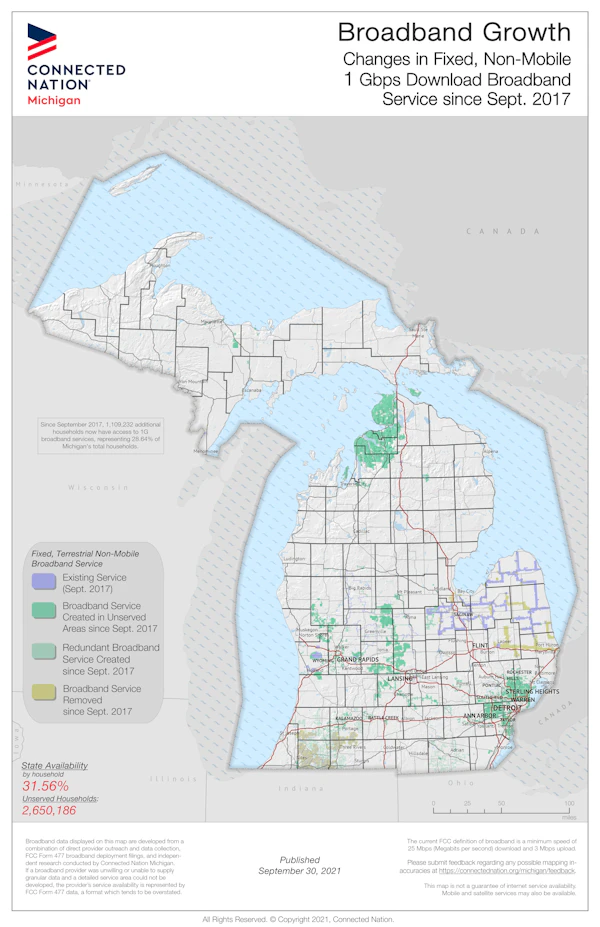 Michigan Broadband State Maps | Connected Nation