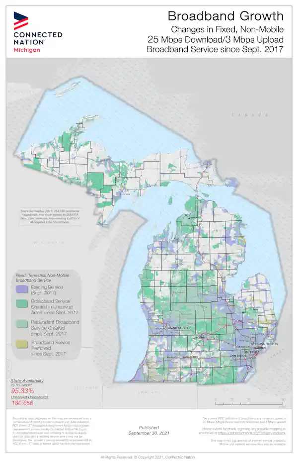 Michigan Broadband State Maps | Connected Nation