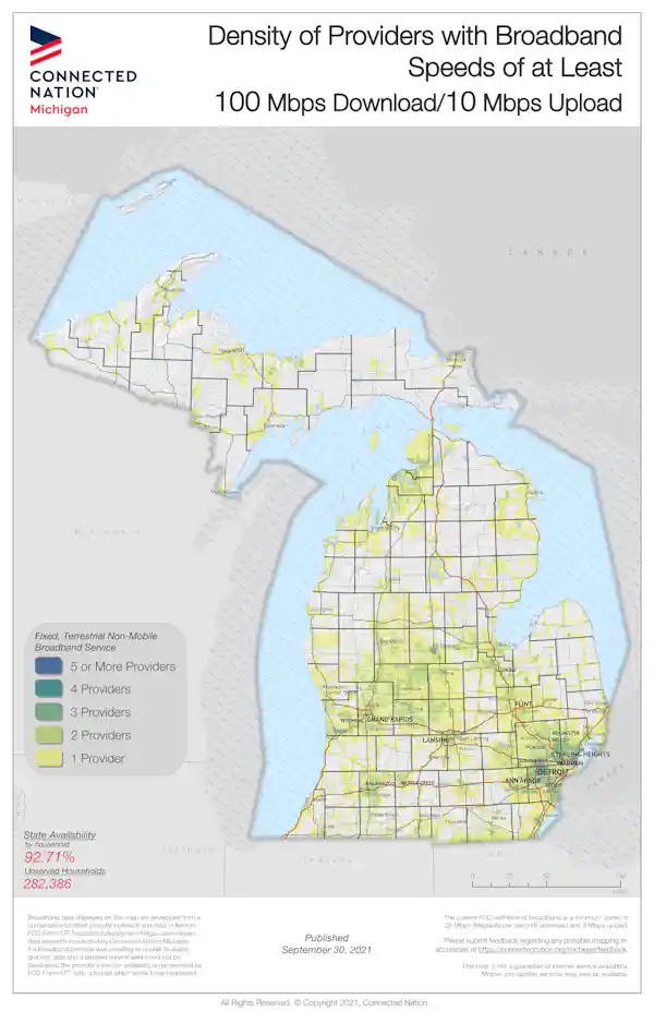 Michigan Broadband State Maps | Connected Nation